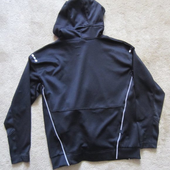 Boy's NIKE Dri-Fit Hoodie Size LGG (12-13 yrs) Black Zip Front & Zip pockets - Picture 2 of 9